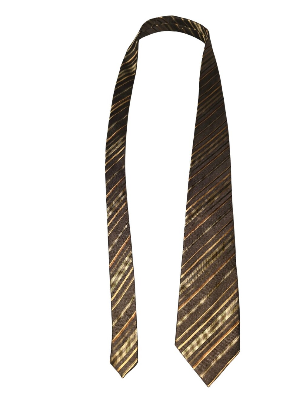 6/8/59. American Accessories Classic Brown and Gold Striped Men's Tie